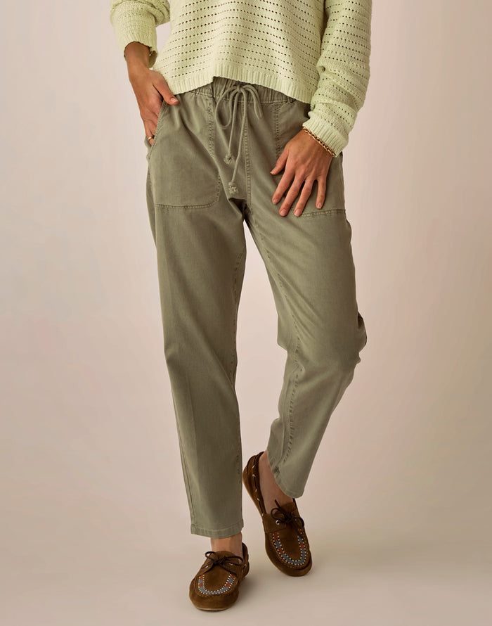 Zoe Twill Pant: Fatigue