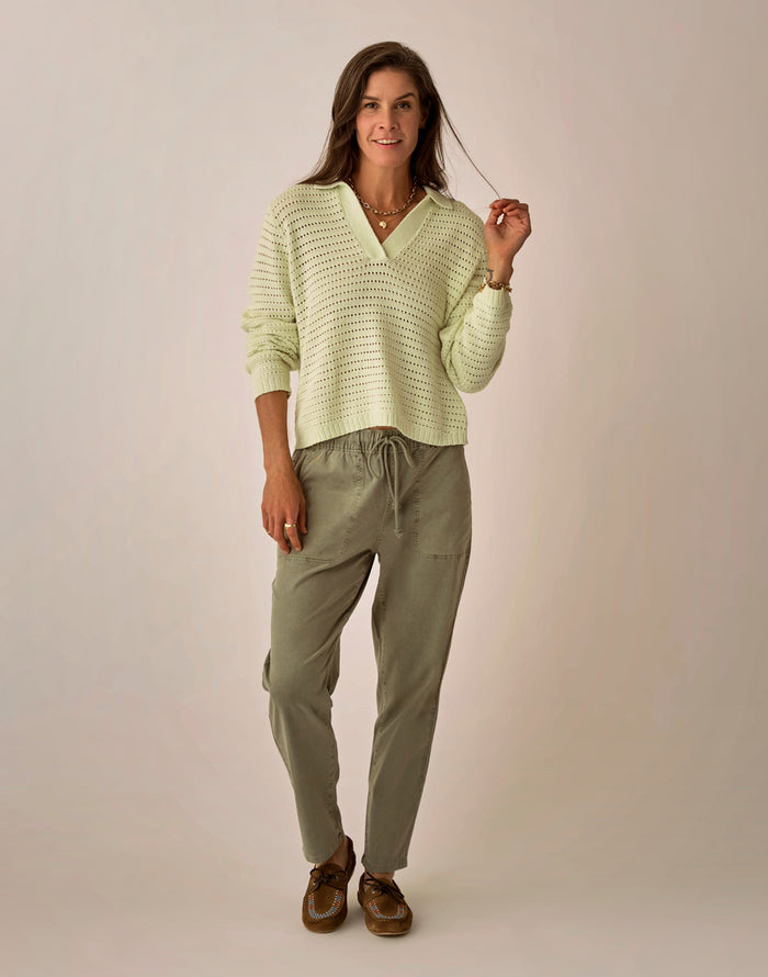 Zoe Twill Pant: Fatigue